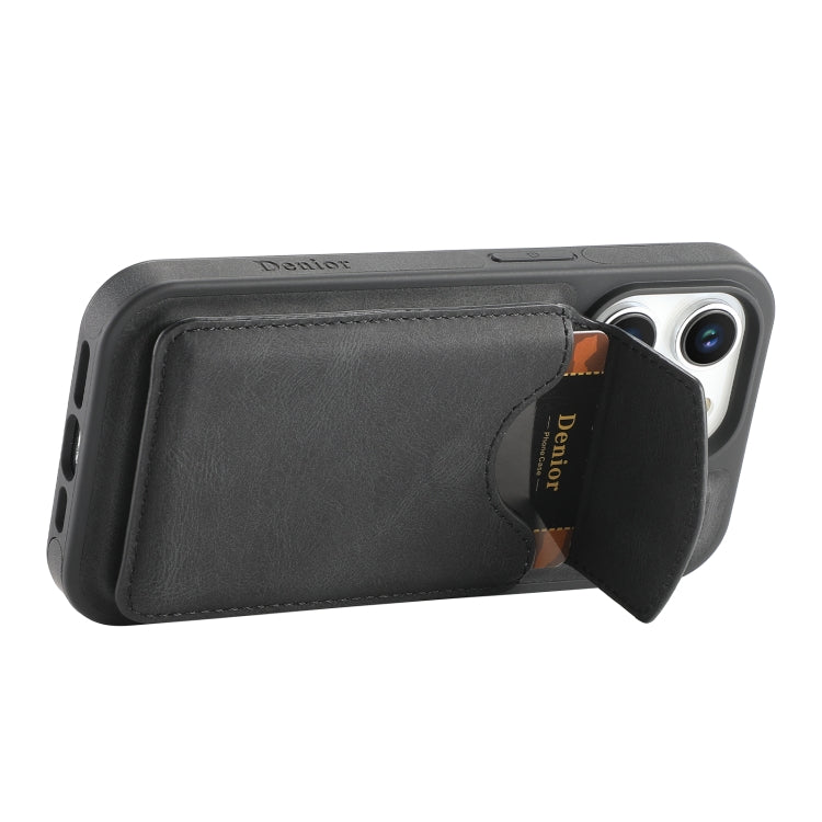 For iPhone 16 Pro Max Denior D19 Skin Feel MagSafe Detachable Card Slot Phone Case(Black) - iPhone 16 Pro Max Cases by Denior | Online Shopping South Africa | PMC Jewellery | Buy Now Pay Later Mobicred