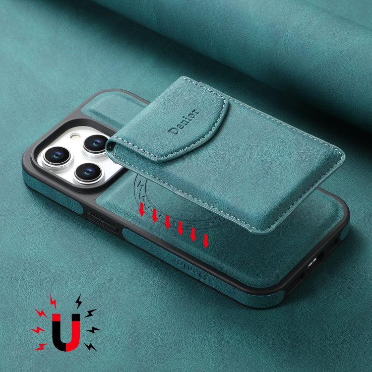 For iPhone 16 Plus Denior D19 Skin Feel MagSafe Detachable Card Slot Phone Case(Blue) - iPhone 16 Plus Cases by Denior | Online Shopping South Africa | PMC Jewellery | Buy Now Pay Later Mobicred