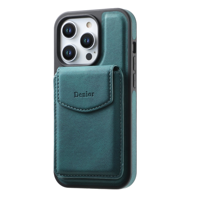 For iPhone 16 Denior D19 Skin Feel MagSafe Detachable Card Slot Phone Case(Blue) - iPhone 16 Cases by Denior | Online Shopping South Africa | PMC Jewellery | Buy Now Pay Later Mobicred