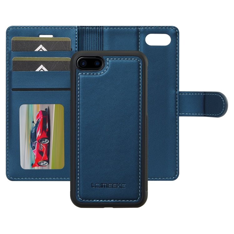 For iPhone 7 / 8 / SE 2020 2022 LC.IMEEKE L2 Series Detachable Magsafe PU Phone Case with Lanyard(Blue) - iPhone SE 2022 / 2020 / 8 / 7 Cases by LC.IMEEKE | Online Shopping South Africa | PMC Jewellery | Buy Now Pay Later Mobicred