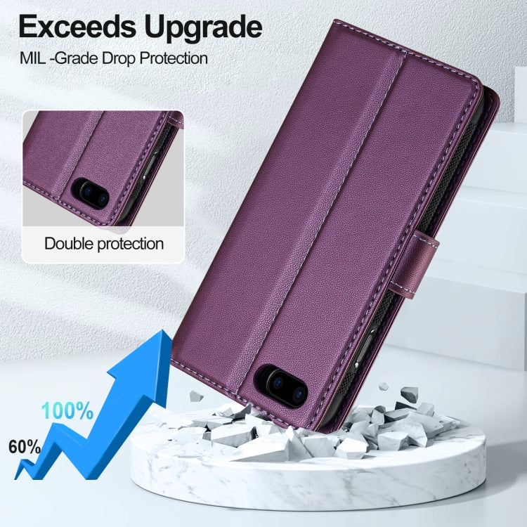 For iPhone 7 / 8 / SE 2020 2022 LC.IMEEKE L2 Series Detachable Magsafe PU Phone Case with Lanyard(Purple) - iPhone SE 2022 / 2020 / 8 / 7 Cases by LC.IMEEKE | Online Shopping South Africa | PMC Jewellery | Buy Now Pay Later Mobicred