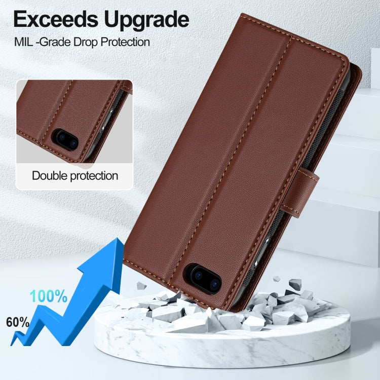 For iPhone 7 Plus / 8 Plus LC.IMEEKE L2 Series Detachable Magsafe PU Phone Case with Lanyard(Brown) - More iPhone Cases by LC.IMEEKE | Online Shopping South Africa | PMC Jewellery | Buy Now Pay Later Mobicred