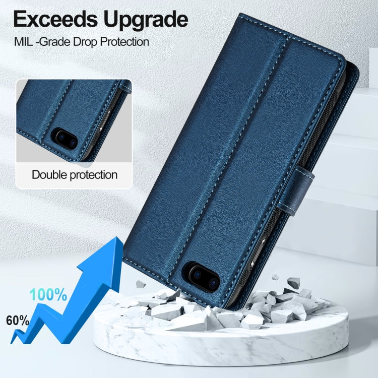 For iPhone 7 Plus / 8 Plus LC.IMEEKE L2 Series Detachable Magsafe PU Phone Case with Lanyard(Blue) - More iPhone Cases by LC.IMEEKE | Online Shopping South Africa | PMC Jewellery | Buy Now Pay Later Mobicred