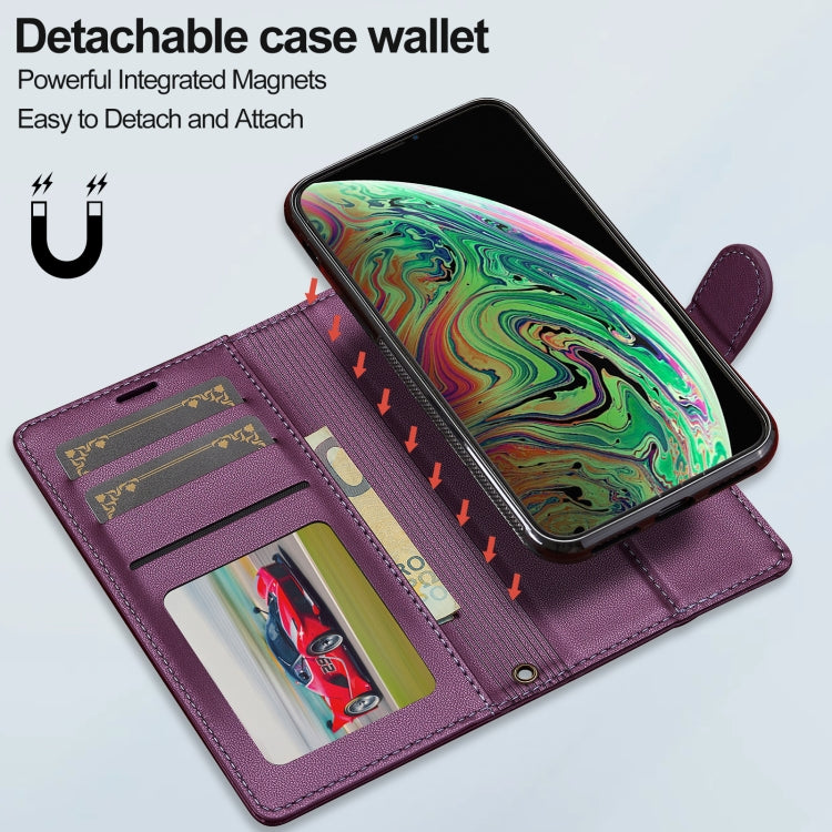 For iPhone XR LC.IMEEKE L2 Series Detachable Magsafe PU Phone Case with Lanyard(Purple) - More iPhone Cases by LC.IMEEKE | Online Shopping South Africa | PMC Jewellery | Buy Now Pay Later Mobicred