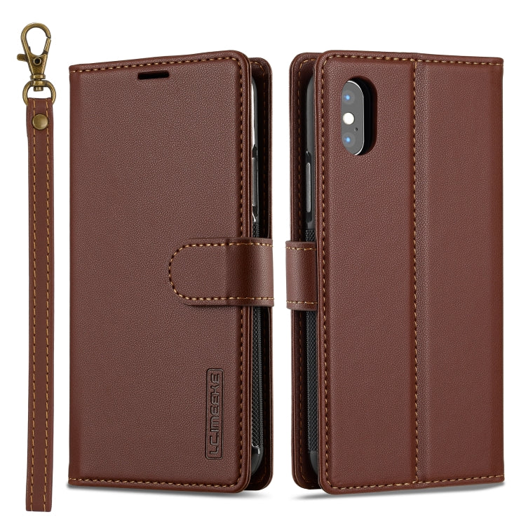 For iPhone XS Max LC.IMEEKE L2 Series Detachable Magsafe PU Phone Case with Lanyard(Brown) - More iPhone Cases by LC.IMEEKE | Online Shopping South Africa | PMC Jewellery | Buy Now Pay Later Mobicred