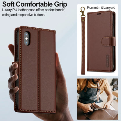 For iPhone XS Max LC.IMEEKE L2 Series Detachable Magsafe PU Phone Case with Lanyard(Brown) - More iPhone Cases by LC.IMEEKE | Online Shopping South Africa | PMC Jewellery | Buy Now Pay Later Mobicred