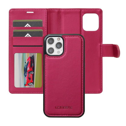 For iPhone 12 / 12 Pro LC.IMEEKE L2 Series Detachable Magsafe PU Phone Case with Lanyard(Red) - iPhone 12 / 12 Pro Cases by LC.IMEEKE | Online Shopping South Africa | PMC Jewellery | Buy Now Pay Later Mobicred