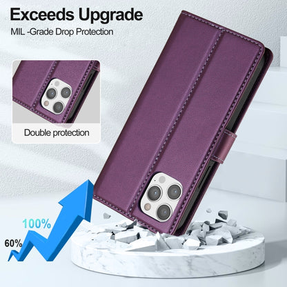 For iPhone 12 Pro Max LC.IMEEKE L2 Series Detachable Magsafe PU Phone Case with Lanyard(Purple) - iPhone 12 Pro Max Cases by LC.IMEEKE | Online Shopping South Africa | PMC Jewellery | Buy Now Pay Later Mobicred