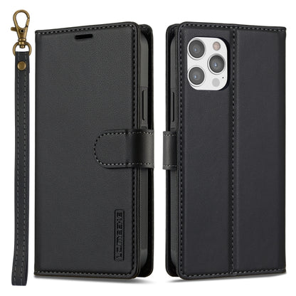 For iPhone 14 Pro Max LC.IMEEKE L2 Series Detachable Magsafe PU Phone Case with Lanyard(Black) - iPhone 14 Pro Max Cases by LC.IMEEKE | Online Shopping South Africa | PMC Jewellery | Buy Now Pay Later Mobicred