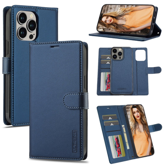 For iPhone 13 Pro Max LC.IMEEKE L2 Series Detachable Magsafe PU Phone Case with Lanyard(Blue) - iPhone 13 Pro Max Cases by LC.IMEEKE | Online Shopping South Africa | PMC Jewellery | Buy Now Pay Later Mobicred