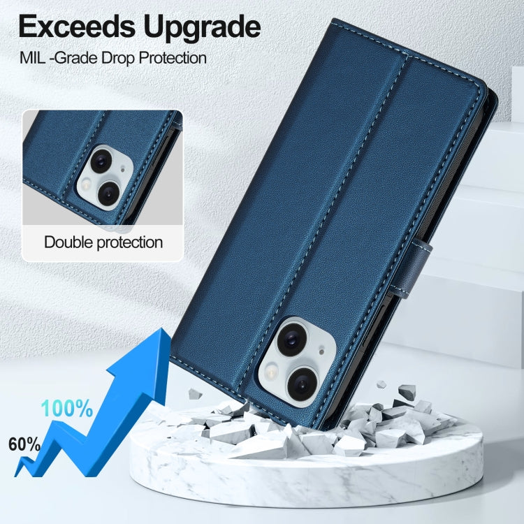 For iPhone 13 LC.IMEEKE L2 Series Detachable Magsafe PU Phone Case with Lanyard(Blue) - iPhone 13 Cases by LC.IMEEKE | Online Shopping South Africa | PMC Jewellery | Buy Now Pay Later Mobicred