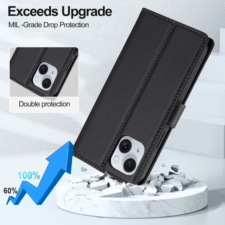 For iPhone 14 LC.IMEEKE L2 Series Detachable Magsafe PU Phone Case with Lanyard(Black) - iPhone 14 Cases by LC.IMEEKE | Online Shopping South Africa | PMC Jewellery | Buy Now Pay Later Mobicred