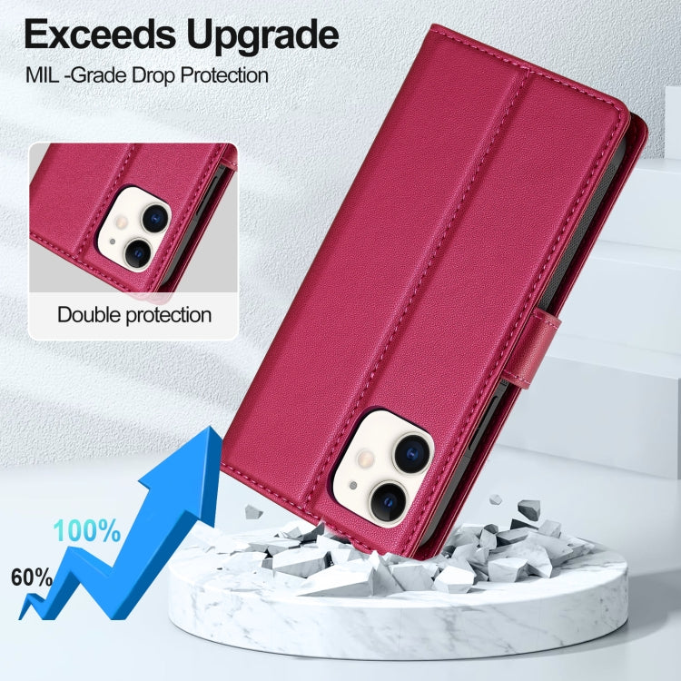 For iPhone 11 LC.IMEEKE L2 Series Detachable Magsafe PU Phone Case with Lanyard(Red) - iPhone 11 Cases by LC.IMEEKE | Online Shopping South Africa | PMC Jewellery | Buy Now Pay Later Mobicred