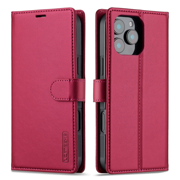 For iPhone 16 Pro LC.IMEEKE L2 Series Detachable Magsafe PU Phone Case with Lanyard(Red) - iPhone 16 Pro Cases by LC.IMEEKE | Online Shopping South Africa | PMC Jewellery | Buy Now Pay Later Mobicred