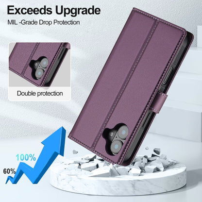 For iPhone 16 Plus LC.IMEEKE L2 Series Detachable Magsafe PU Phone Case with Lanyard(Purple) - iPhone 16 Plus Cases by LC.IMEEKE | Online Shopping South Africa | PMC Jewellery | Buy Now Pay Later Mobicred