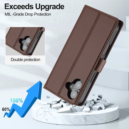 For iPhone 16 LC.IMEEKE L2 Series Detachable Magsafe PU Phone Case with Lanyard(Brown) - iPhone 16 Cases by LC.IMEEKE | Online Shopping South Africa | PMC Jewellery | Buy Now Pay Later Mobicred