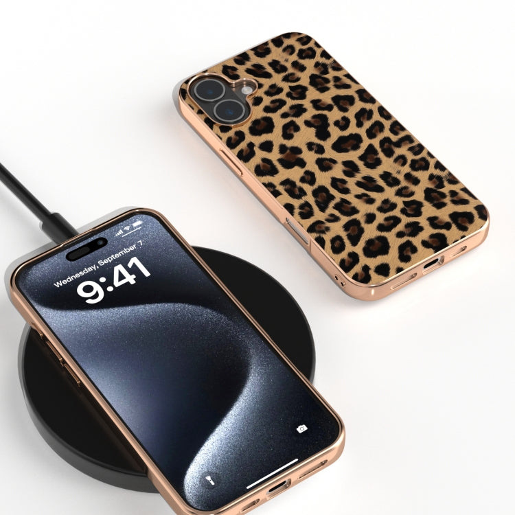 For iPhone 16 Nano Plating Leopard Print Phone Case(Gold) - iPhone 16 Cases by PMC Jewellery | Online Shopping South Africa | PMC Jewellery | Buy Now Pay Later Mobicred