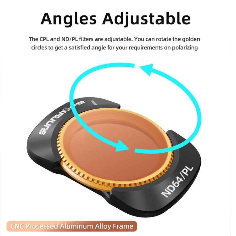 For DJI Osmo Pocket 3 Sunnylife Camera Lens Magnetic Metal Filter, No Impact On Gimbal Reset, Filter:6 in 1 UV CPL ND8-64 - free shipping - PMC TechLife - Order now!