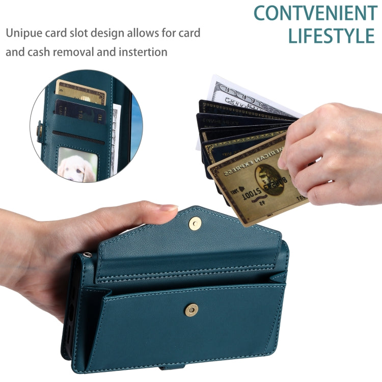 For Samsung Galaxy S25+ 5G Wallet Multi-card Slot Leather Phone Case with Lanyard(Green) - Galaxy S25+ 5G Cases by PMC TechLife | Online Shopping South Africa | PMC TechLife | Buy Now Pay Later Mobicred