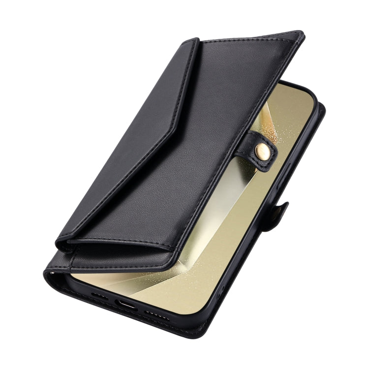 For Samsung Galaxy S25 Ultra 5G Wallet Multi-card Slot Leather Phone Case with Lanyard(Black) - Galaxy S25 Ultra 5G Cases by PMC TechLife | Online Shopping South Africa | PMC TechLife | Buy Now Pay Later Mobicred