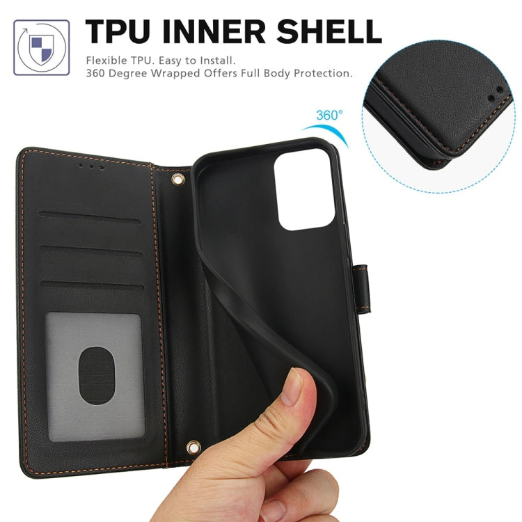 For Motorola Moto G Power 5G 2024 Skin Feel Pure Color Card Slots Leather Phone Case with Dual Lanyard(Black) - Motorola Cases by PMC Jewellery | Online Shopping South Africa | PMC Jewellery | Buy Now Pay Later Mobicred