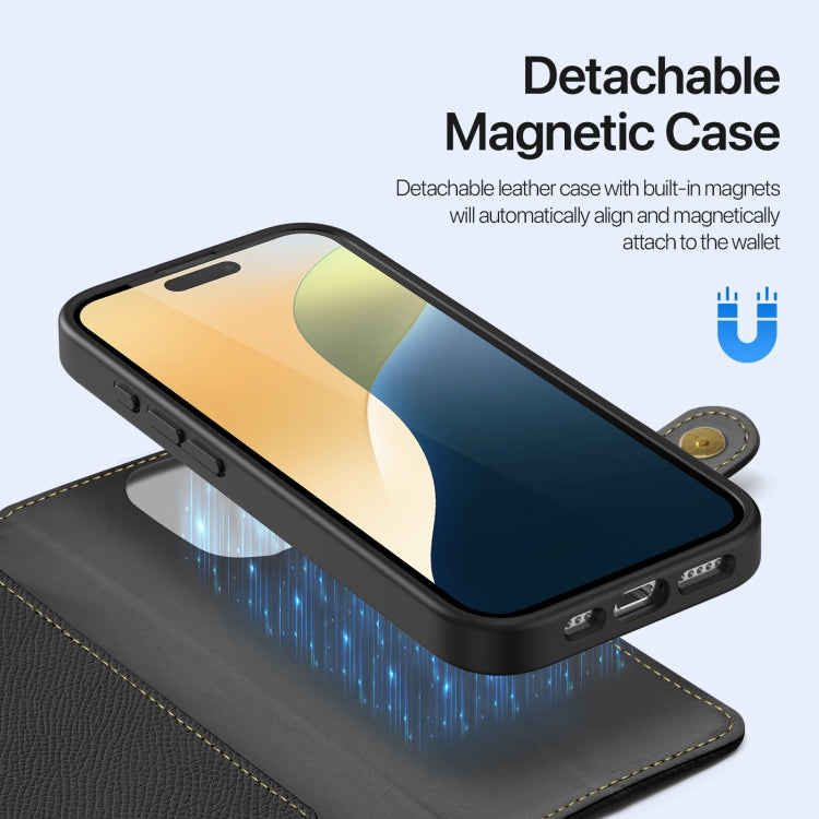 For iPhone 16 Pro DUX DUCIS Lawa Series 2 in 1 Wallet Zipper Detachable MagSafe Phone Case with Lanyard(Black) - free shipping - PMC Jewellery - Order now!