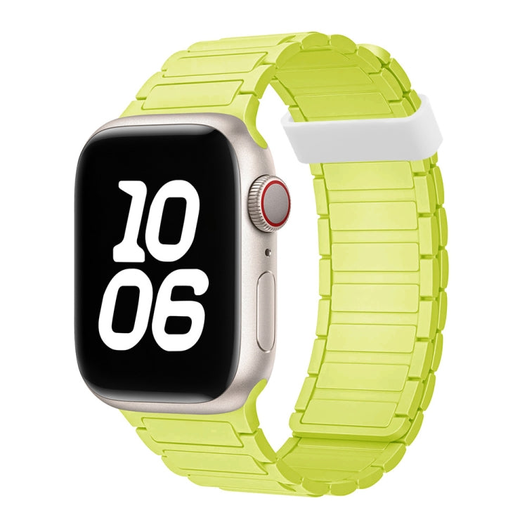 For Apple Watch Series 9 45mm Tri-beads Magnetic Hoop Silicone Watch Band(Fluorescent Green) - free shipping - PMc TechLife - Order now!
