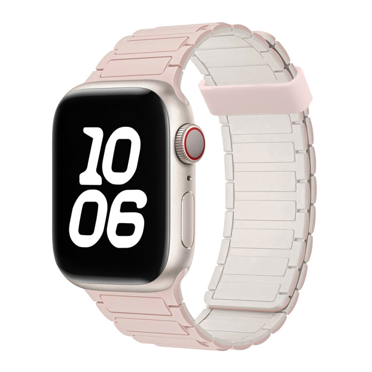 For Apple Watch Series 3 38mm Tri-beads Magnetic Hoop Silicone Watch Band(Pink Starlight) - free shipping - PMc TechLife - Order now!
