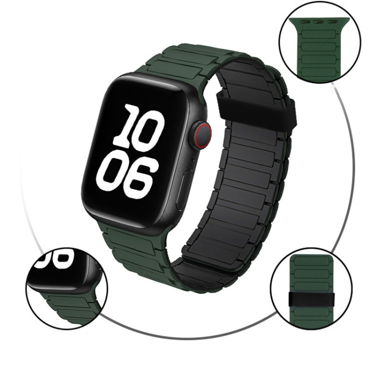 For Apple Watch Series 4 44mm Tri-beads Magnetic Hoop Silicone Watch Band(Fluorescent Green) - free shipping - PMc TechLife - Order now!