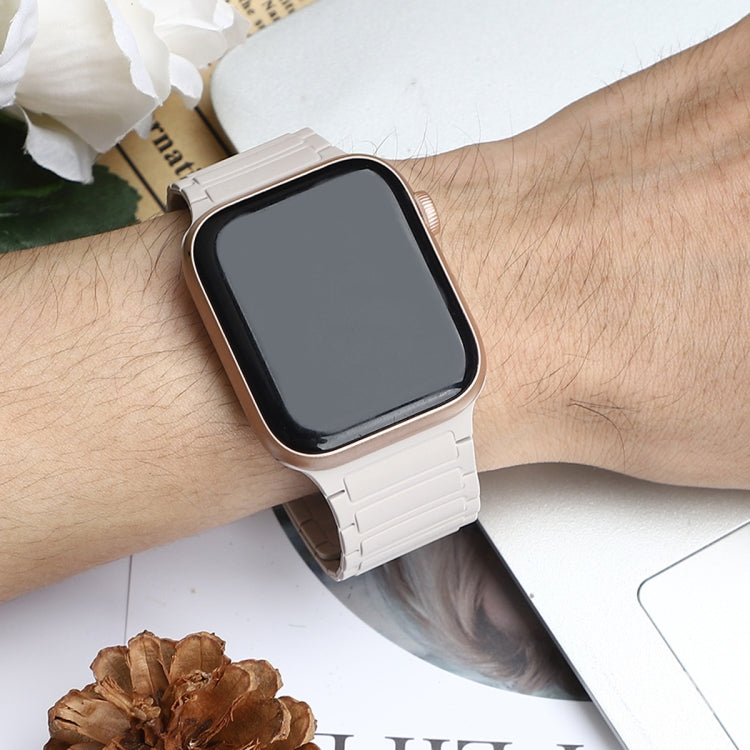 For Apple Watch Series 4 40mm Tri-beads Magnetic Hoop Silicone Watch Band(Light Mint Starlight) - free shipping - PMc TechLife - Order now!