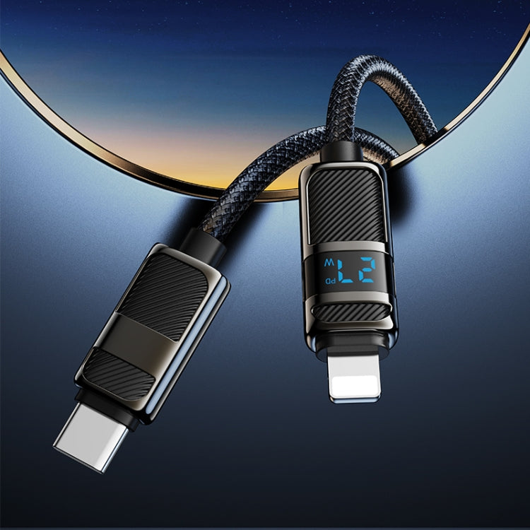 hoco U137 USB-C / Type-C to 8 Pin Line PD Charging Data Cable with Display, Length:1.2m(White) - free shipping - PMC Jewellery - Order now!