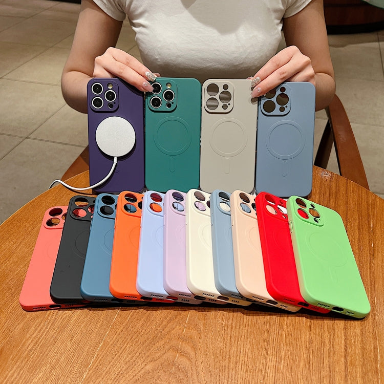 For iPhone 16e Solid Color Liquid Silicone MagSafe Magnetic Phone Case(Lavender Grey) - iPhone 16e Cases by PMC TechLife | Online Shopping South Africa | PMC TechLife | Buy Now Pay Later Mobicred