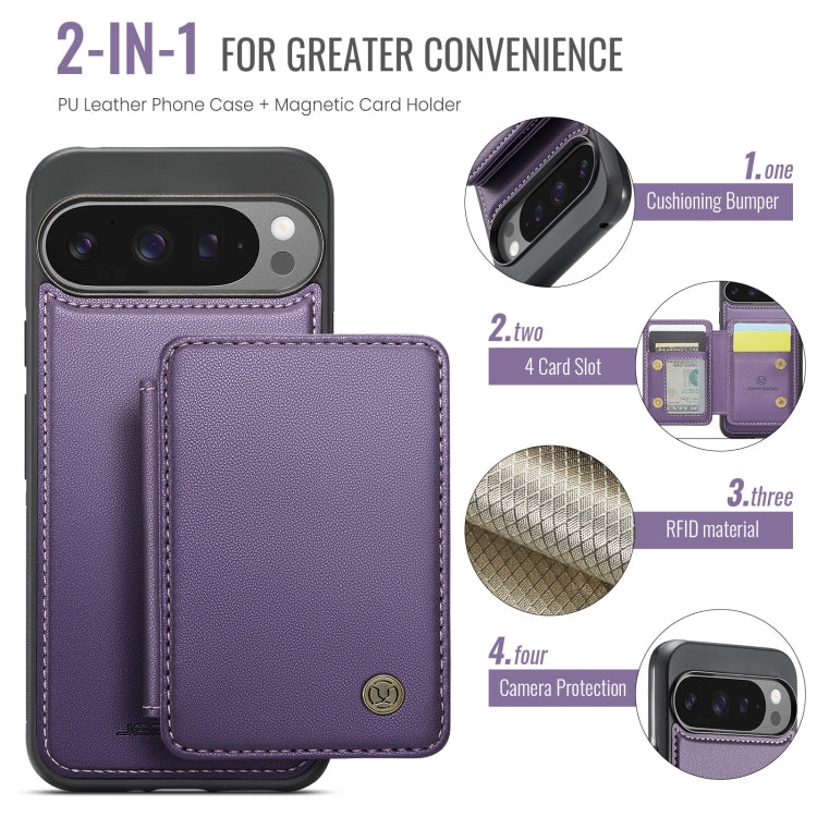 For Google Pixel 9 Pro XL JEEHOOD J05 Business Magnetic Style RFID Leather Phone Case(Purple) - Google Cases by JEEHOOD | Online Shopping South Africa | PMC Jewellery | Buy Now Pay Later Mobicred