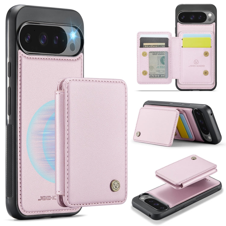 For Google Pixel 9 Pro XL JEEHOOD J05 Business Magnetic Style RFID Leather Phone Case(Pink) - Google Cases by JEEHOOD | Online Shopping South Africa | PMC Jewellery | Buy Now Pay Later Mobicred