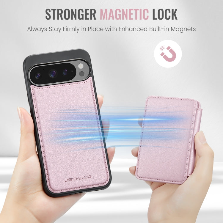 For Google Pixel 9 Pro XL JEEHOOD J05 Business Magnetic Style RFID Leather Phone Case(Pink) - Google Cases by JEEHOOD | Online Shopping South Africa | PMC Jewellery | Buy Now Pay Later Mobicred