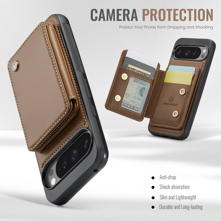 For Google Pixel 9 Pro XL JEEHOOD J05 Business Magnetic Style RFID Leather Phone Case(Brown) - Google Cases by JEEHOOD | Online Shopping South Africa | PMC Jewellery | Buy Now Pay Later Mobicred