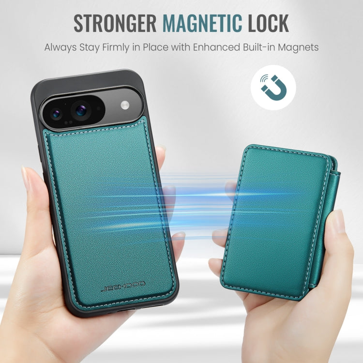 For Google Pixel 9 / 9 Pro JEEHOOD J05 Business Magnetic Style RFID Leather Phone Case(Blue Green) - Google Cases by JEEHOOD | Online Shopping South Africa | PMC Jewellery | Buy Now Pay Later Mobicred