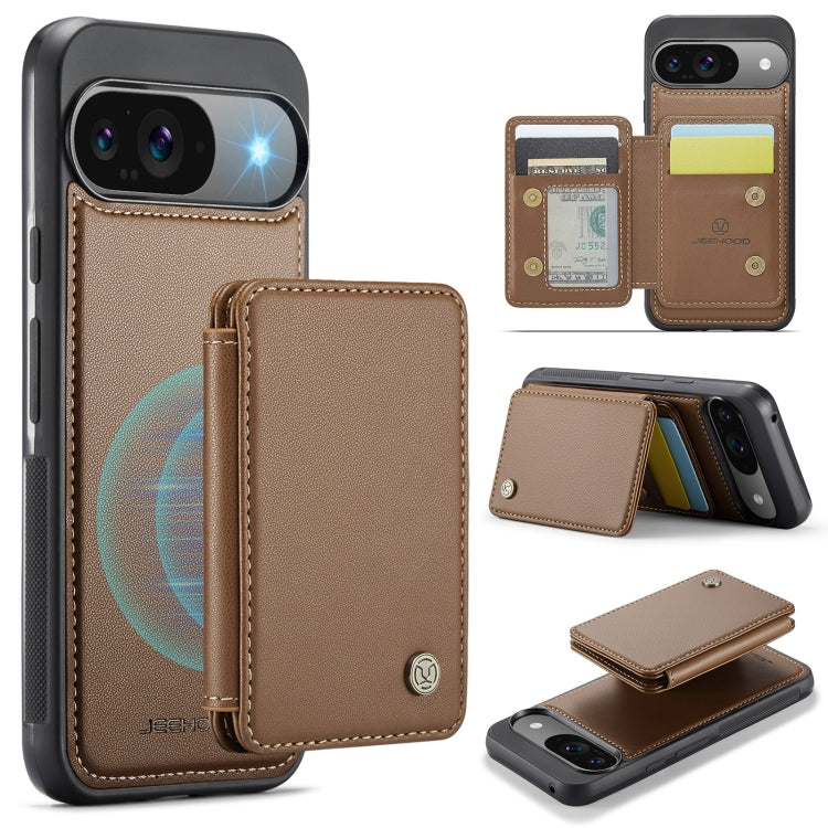 For Google Pixel 9 / 9 Pro JEEHOOD J05 Business Magnetic Style RFID Leather Phone Case(Brown) - Google Cases by JEEHOOD | Online Shopping South Africa | PMC Jewellery | Buy Now Pay Later Mobicred