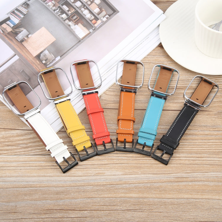 For Redmi Watch 3 Lite Metal Frame Integrated Leather Watch Band(Blue) - free shipping - PMc TechLife - Order now!