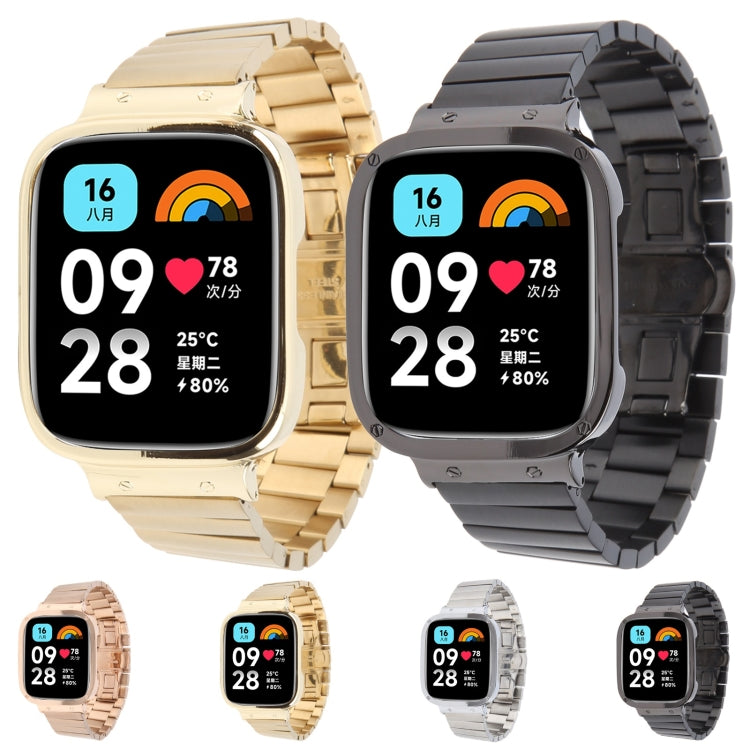 For Redmi Watch 3 Lite Frame Integrated One-bead Stainless Steel Watch Band(Gold) - free shipping - PMc TechLife - Order now!