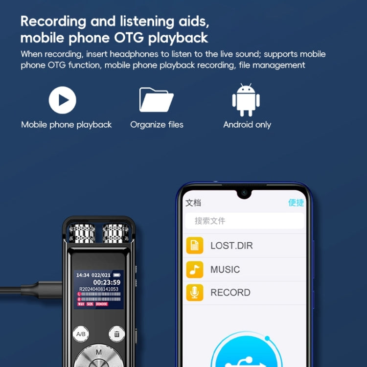 ZD43B Omnidirectional Dual Mic Smart Noise Reduction Voice Recorder, Memory:32GB(Black) - Recording Pen by PMC Jewellery | Online Shopping South Africa | PMC Jewellery | Buy Now Pay Later Mobicred