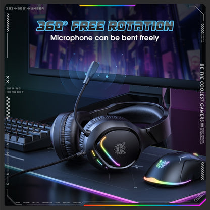 ONIKUMA X31 USB / 3.5mm Wired RGB Light Gaming Headset with Mic, Cable length: 2.2m(Black) - Multimedia Headset by ONIKUMA | Online Shopping South Africa | PMC Jewellery | Buy Now Pay Later Mobicred