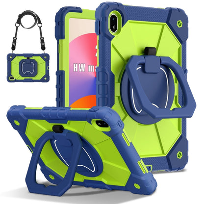 For Huawei Matepad SE 11 2024 Contrast Color Robot Silicone Hybrid PC Tablet Case(Navy Yellow Green) - Huawei by PMC Jewellery | Online Shopping South Africa | PMC Jewellery | Buy Now Pay Later Mobicred