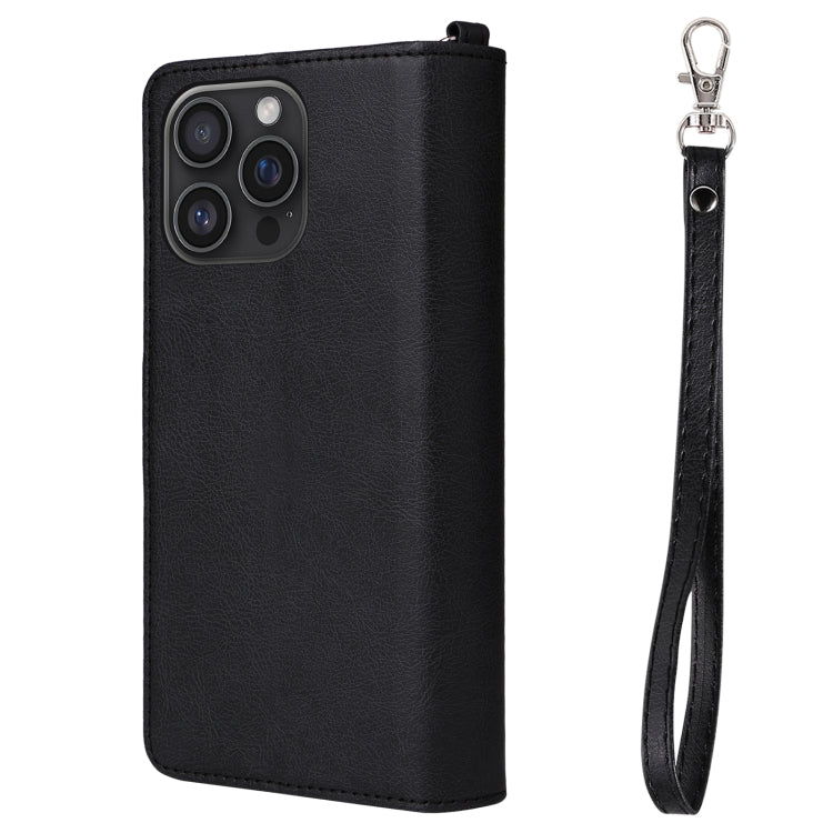 For iPhone 16 Pro Max Solid Color 2 in 1 Zipper Shockproof Phone Case(Black) - iPhone 16 Pro Max Cases by PMC Jewellery | Online Shopping South Africa | PMC Jewellery | Buy Now Pay Later Mobicred