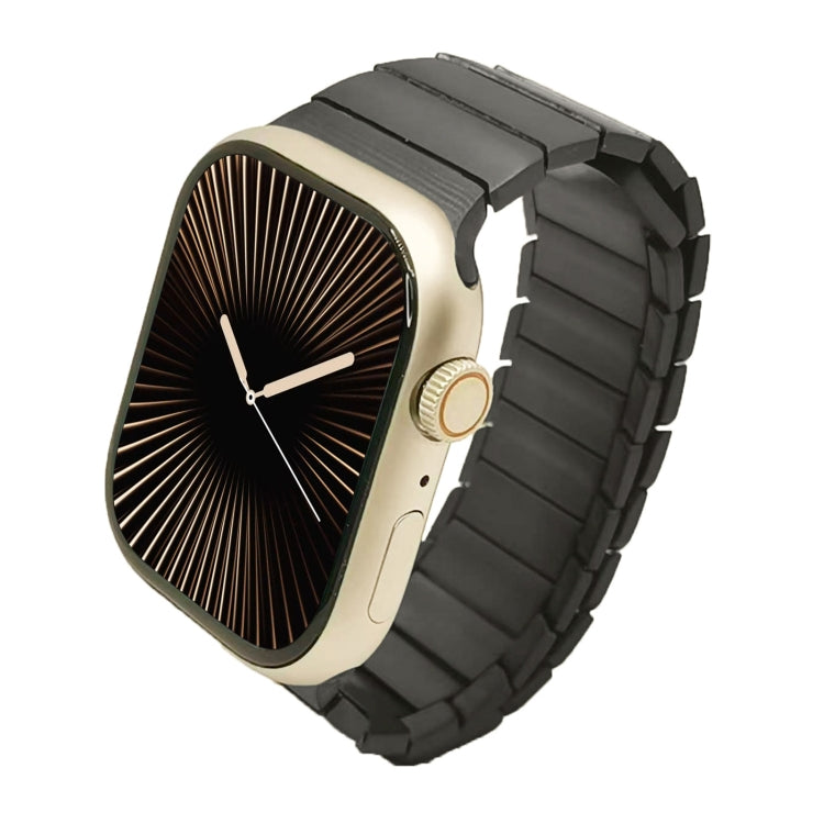 For Apple Watch Series 10 42mm Single Bead Magnetic Stainless Steel Watch Band(Black) - free shipping - PMc TechLife - Order now!