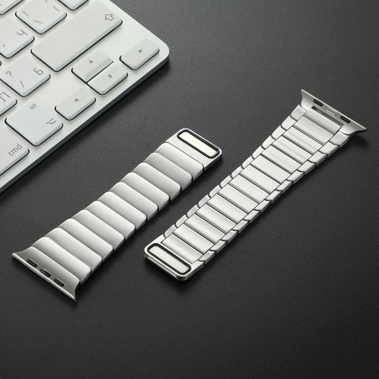 For Apple Watch Series 10 46mm Single Bead Magnetic Stainless Steel Watch Band(Silver) - free shipping - PMc TechLife - Order now!