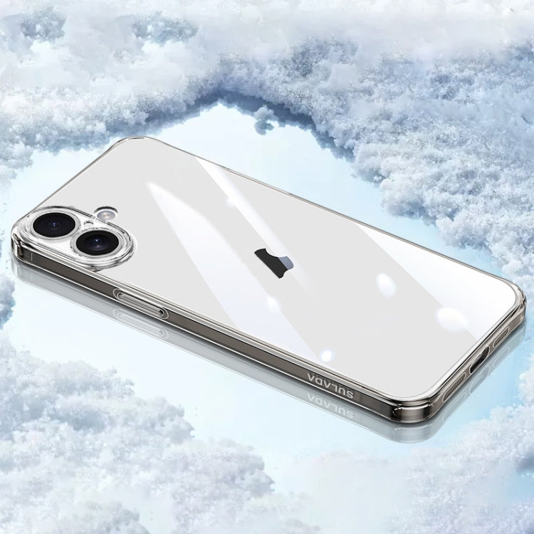 For iPhone 16 SULADA TPU Frame Tempered Glass Transparent Phone Case(Black) - free shipping - PMC Jewellery - Order now!