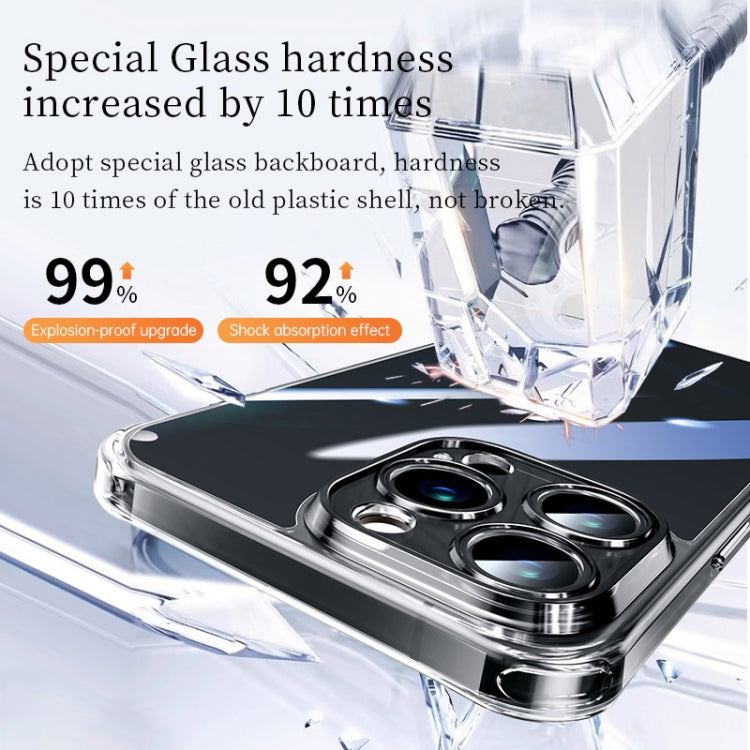 For iPhone 16 Plus SULADA TPU Frame Tempered Glass Transparent Phone Case(Black) - iPhone 16 Plus Cases by SULADA | Online Shopping South Africa | PMC Jewellery | Buy Now Pay Later Mobicred