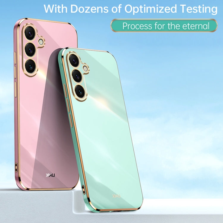For Samsung Galaxy S25 5G XINLI Straight Edge 6D Electroplate TPU Phone Case(Mint Green) - Galaxy S25 5G Cases by XINLI | Online Shopping South Africa | PMC Jewellery | Buy Now Pay Later Mobicred