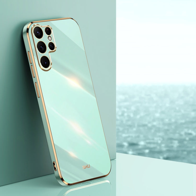 For Samsung Galaxy S25 Ultra 5G XINLI Straight Edge 6D Electroplate TPU Phone Case(Mint Green) - Galaxy S25 Ultra 5G Cases by XINLI | Online Shopping South Africa | PMC Jewellery | Buy Now Pay Later Mobicred